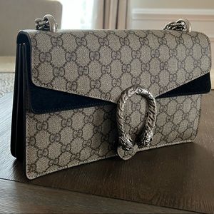 Gucci Dionysus Small Grey Gg Supreme Canvas Shoulder Bag